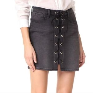 L'Agence Portia Front Lace Up Skirt Vintage Black